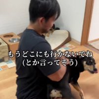 お父さんにベッタリ