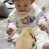 シンバを優しく受け入れてます