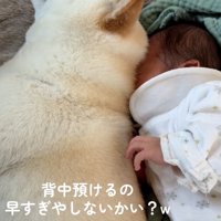 背中を預けるカナちゃん