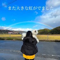 大きな虹がかかっていた