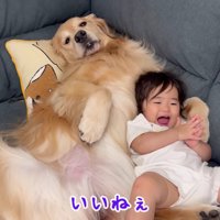 おからちゃんの真似をして…
