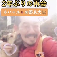顔を寄せ合う人と犬