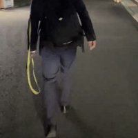 夜道を歩く人