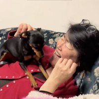 マッサージ中のちくわちゃん