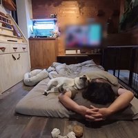 ポジションを整える大福くん