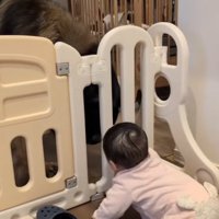 身をかがめるバオバオくん