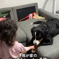 おかわりを指示する娘さん