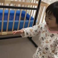 手を伸ばして近づく女の子