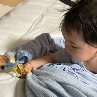 おもちゃの引っ張り合いに！