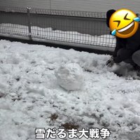 雪だるまを作るママ