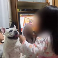 鏡を見せる女の子