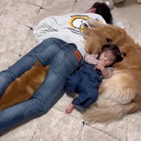 みんなで寝るとあったかい♡