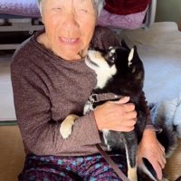 おばあちゃんを舐めるあさちゃん