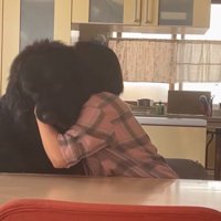 お母さんと真っ黒の超大型犬8