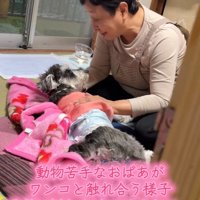 赤ちゃんをあやすようなおばあちゃん
