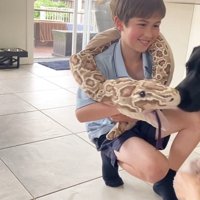 怒られる人形を見たえんぞう君の反応6