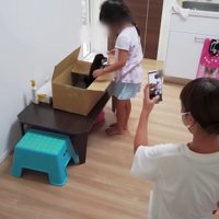 綺麗になった手で抱っこ
