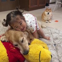 おからちゃんと遊ぶほのちゃん
