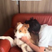 ぎゅっと抱きしめて犬吸い