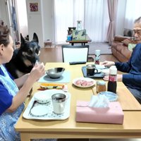 朝食を囲んでる！！