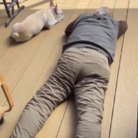 ウッドデッキで日向ぼっこ