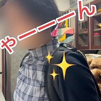 おんぶに成功したバッキーくん