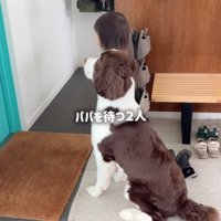 ドアを見つめるふたり