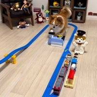 レバーを引くラピくん