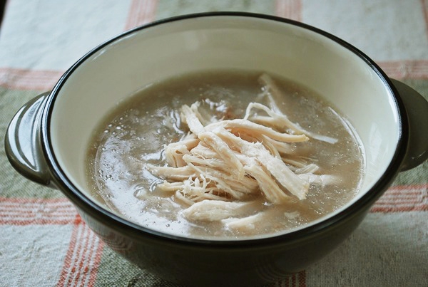 鶏胸肉と蕎麦の実のスープ