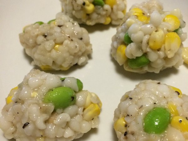 ハトムギと夏野菜だんご