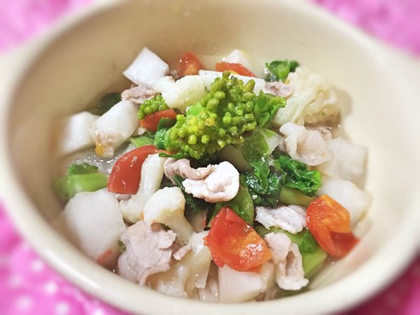 春の温野菜スープ♪