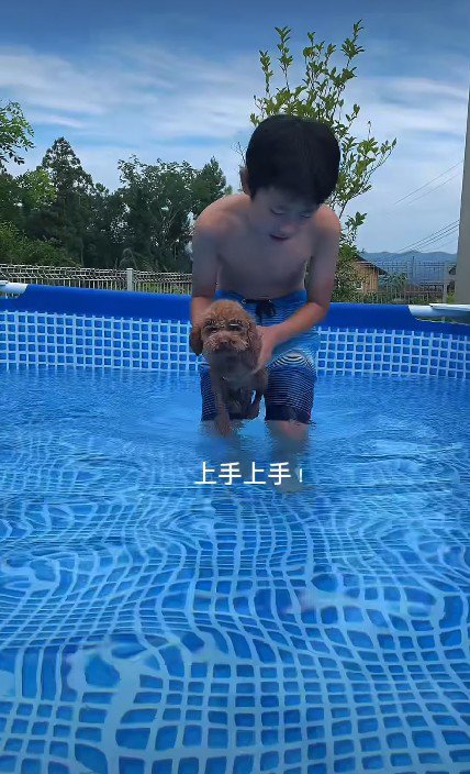 夏はプールにも挑戦♪