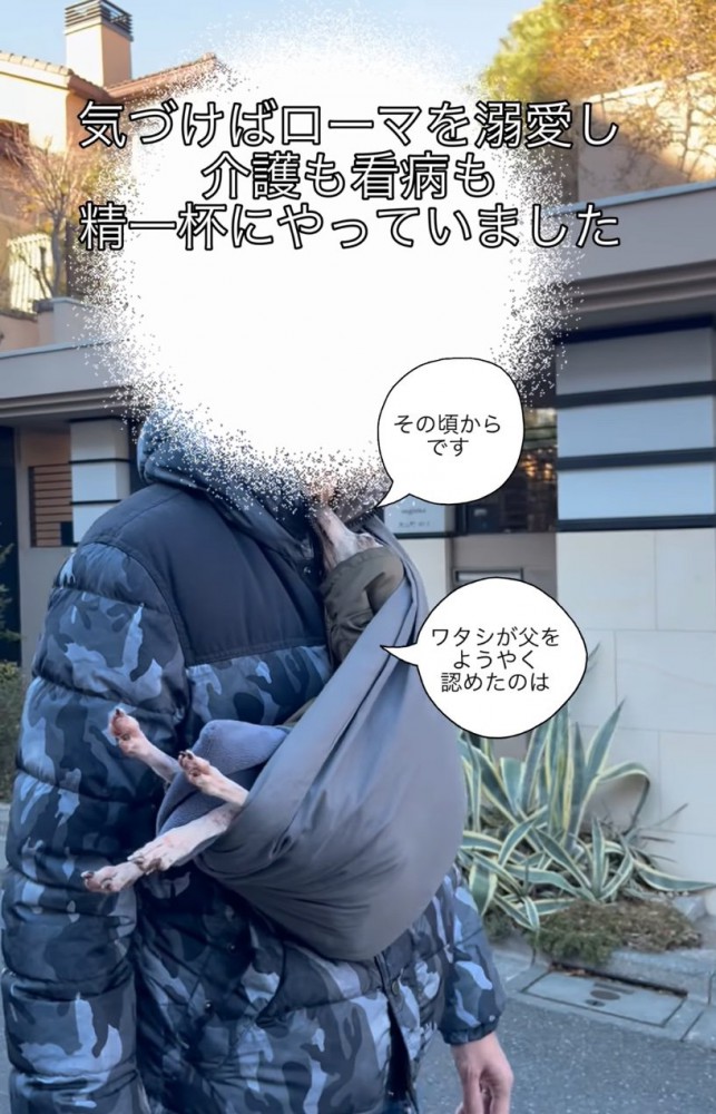 抱っこ紐で犬をお散歩2