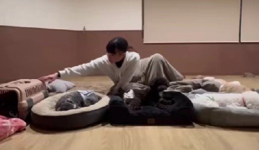 夜はみんなで雑魚寝♡