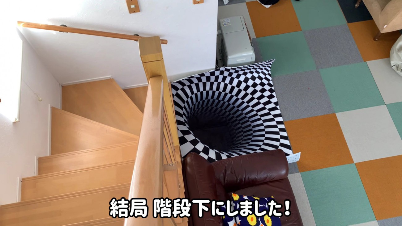 トリックアートの穴を設置！