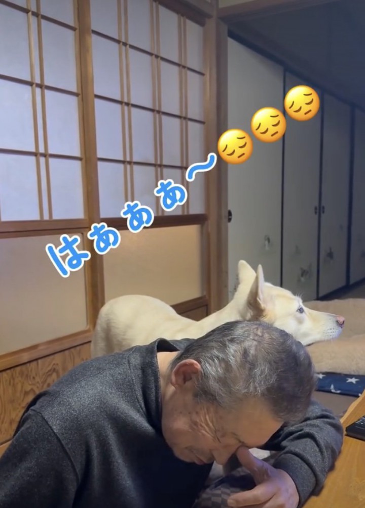 おじいちゃん、お疲れのご様子