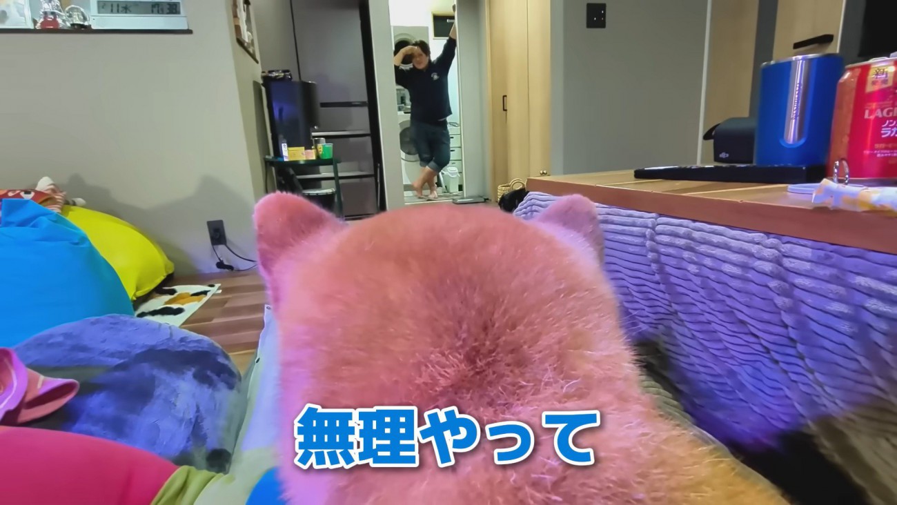 シャンプーをするスティーブくん