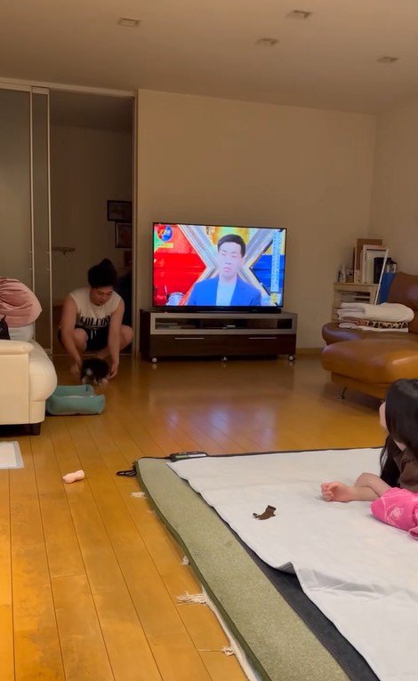 大きなぬいぐるみを見た貂ちゃん9