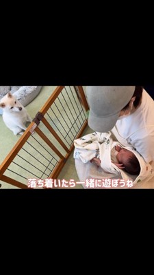 柵越しのおまめさんと赤ちゃん