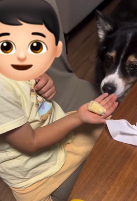 大きい方をあげる息子さん