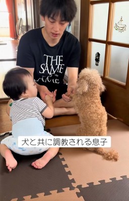 息子さんもお手させるパパ