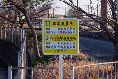 避難場所の看板