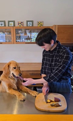 料理を手伝うサンタくん3