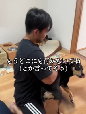 お父さんにベッタリ