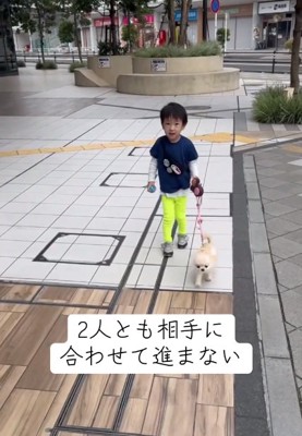 一緒に散歩するふたり