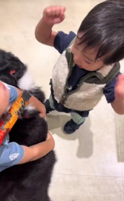 大喜びの弟さん