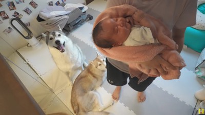 優しい兄と姉に見守られて…