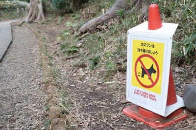 フンの放置禁止の看板