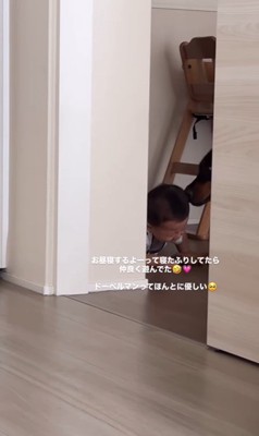 赤ちゃんと遊ぶリーベちゃん6