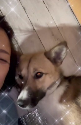 飼い主さんとりりィちゃん